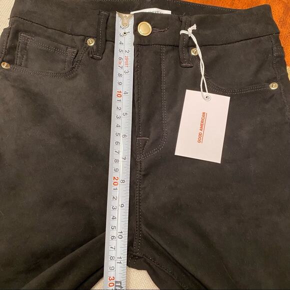 Good American Good Legs Suede-Like pants in black NWT - Picture 9 of 12